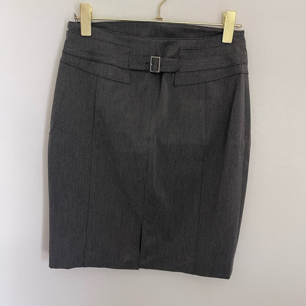 EXPRESS Buckle Detail High Waist Pencil Work Skirt Size 4
